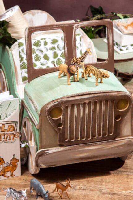 Σετ βάπτισης για αγόρι Safari-κουτί βάπτισης jeep